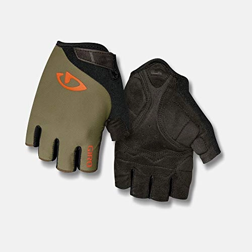 Mountain Bike Gloves : Giro Unisex - Adult JAG Cycling Gloves, Olive / Deep Orange, S