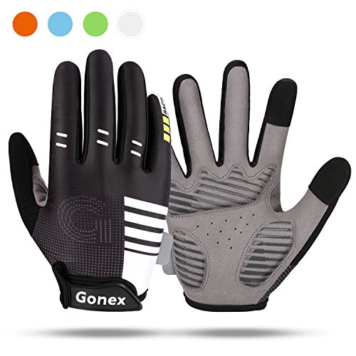 Mountain Bike Gloves : Gonex Mountain Bike Gloves, Cycling Gloves for Mens Women Ladies, Bicycle Gloves Full Finger Protection Touch Screen with Shock Absorbent Pad