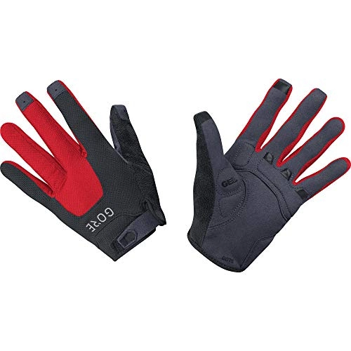 Mountain Bike Gloves : Gore Wear Unisex Adult C5 Trail Gloves black / red 9 100498