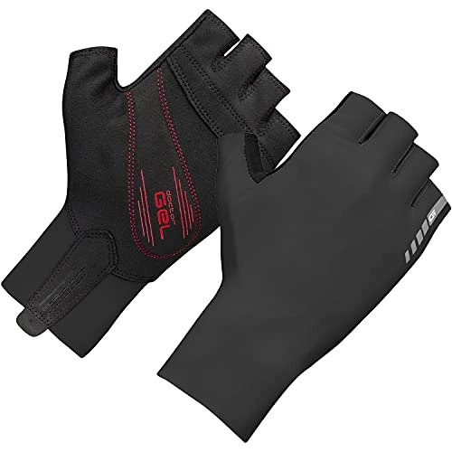 Mountain Bike Gloves : GripGrab Unisex's Aero TT Professional Cycling Race Gloves-Aerodynamic Short Finger Fingerless Padded-Road-Bike, MTB, CX, Time-Trial, Black, Medium