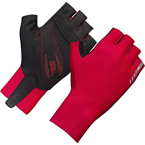 Mountain Bike Gloves : GripGrab Unisex's Aero TT Professional Cycling Race Gloves-Aerodynamic Short Finger Fingerless Padded-Road-Bike, MTB, CX, Time-Trial, Red, X-Large