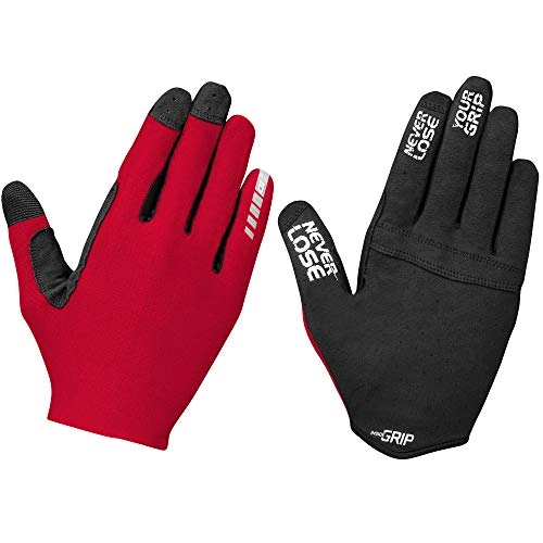 Mountain Bike Gloves : GripGrab Unisex's Aerolite InsideGrip Full-Finger Professional MTB Cycling Gloves Unpadded Anti-Slip Mountain-Bike Off-Road Long, Red, 2X-Large