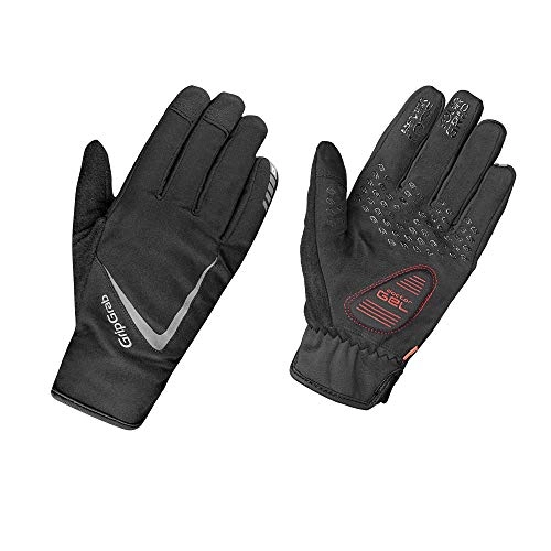 Mountain Bike Gloves : GripGrab Unisex's Cloudburst Waterproof Midseason Thermal Full Finger Cycling Gloves-Padded Touchscreen-Compatible-Black, Yellow HiViz Winter, 2X-Large