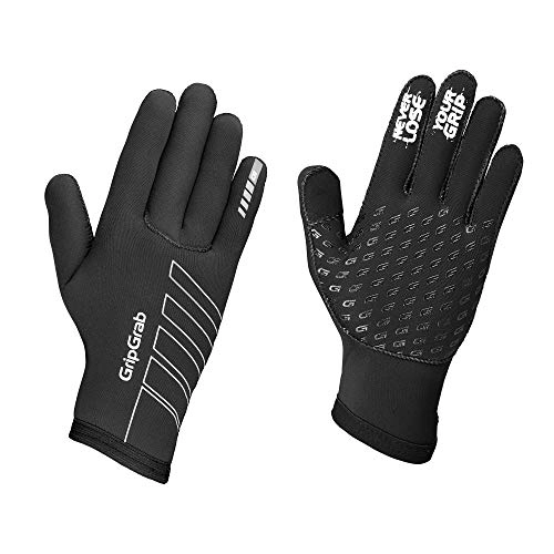 Mountain Bike Gloves : GripGrab Unisex's Neoprene Winter Cycling Gloves Touchscreen Windproof Rainy Weather Full-Finger Stretch Anti-Slip Thermal, Black, X-Large