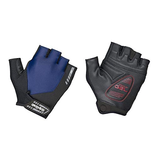 Mountain Bike Gloves : GripGrab Unisex's ProGel Padded Anti Slip Short Finger Summer Cycling Gloves Comfortable Cushioned Fingerless Multiple Colours, Navy Blue, XXL