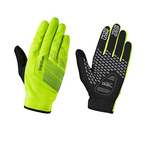 Mountain Bike Gloves : GripGrab Unisex's Ride Windproof Midseason Padded Touchscreen Cycling Gloves Full Finger Breathable Bicycle Black Hiviz Winter, Yellow Hi-Vis, XL