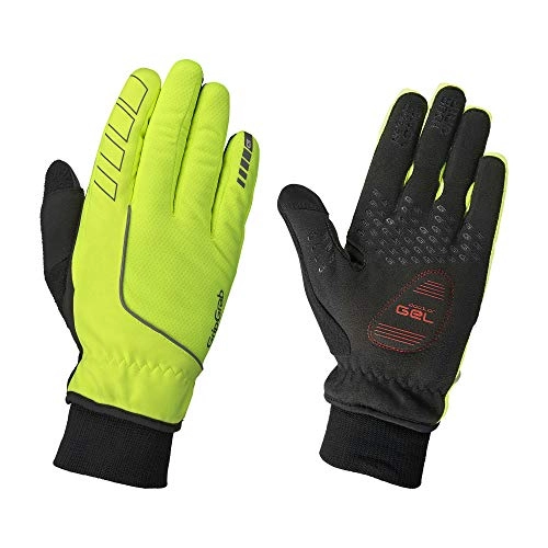Mountain Bike Gloves : GripGrab Unisex's Windster Windproof Winter Thermal Fullfinger Cycling Gloves-Lined Padded Touchscreen-Compatible-Black, HiViz, Yellow Hi-Vis, Large