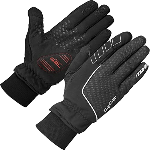 Mountain Bike Gloves : GripGrab Unisex's Windster Windproof Winter Thermal Fullfinger Cycling Gloves-Lined Padded Touchscreen-Compatible-Black, Yellow HiViz, Small