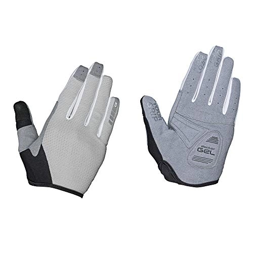 Mountain Bike Gloves : GripGrab Unisex's Women's Shark Gel-Padded Fullfinger Gravel Mountain-Bike Gloves Long Shock-Absorbing Cushioned Summer Cycling, Grey, Small