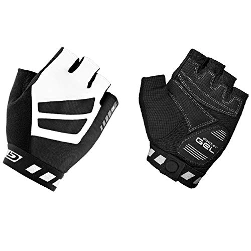 Mountain Bike Gloves : GripGrab Unisex's WorldCup Gel-Padded Fingerless Summer Road Bike Cycling Gloves Cushioned Breathable Aero Short Half Finger Mitts, Black / White, XL