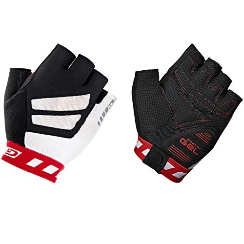 Mountain Bike Gloves : GripGrab Unisex's WorldCup Gel-Padded Fingerless Summer Road Bike Cycling Gloves Cushioned Breathable Aero Short Half Finger Mitts, Red / White, L