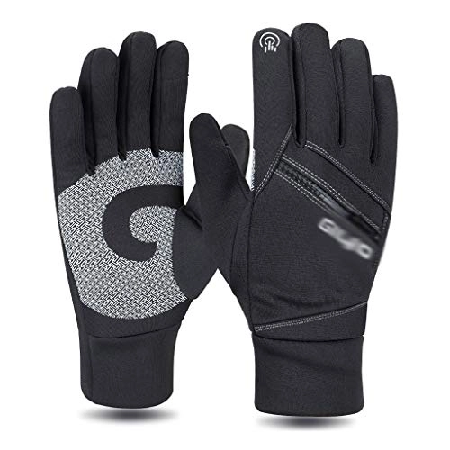 Mountain Bike Gloves : GSPORTFIS Cycling Gloves Winter Long Finger Black Women Men Gloves for Bicycle MTB Bike Gloves Sports Fishing Running Thermal Fleece (Size : Medium)