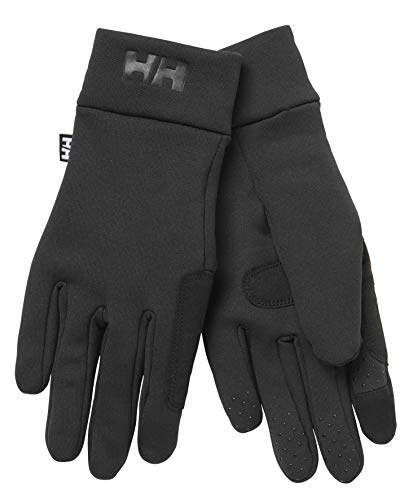 Mountain Bike Gloves : Helly Hansen Fleece Touch Glove Liner, Unisex Design with Touch Screen Fingertips, for Adults, Black, Medium