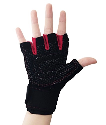 Mountain Bike Gloves : Icegrey Gel Pad Biking Gloves Men Sports Full Finger and Fingerless Gloves Black Red M