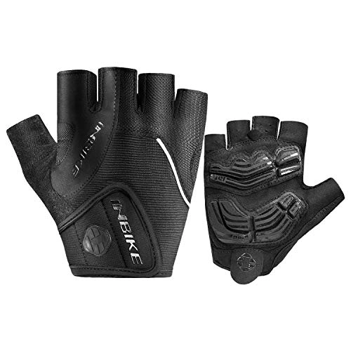 Mountain Bike Gloves : INBIKE Bike Bicycle Gloves 5mm Gel Pad Half Finger Cycling Gloves Black L