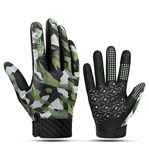 Mountain Bike Gloves : INBIKE Cycling Gloves for Men Mountain Bike MTB Gloves Mens Padded Cycle Accessories Womens Bikes Riding Tactical Bicycle Road Biking Touchscreen Long Full Finger Black Green L
