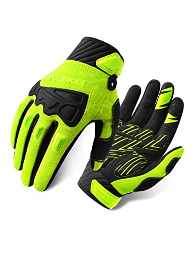 Mountain Bike Gloves : INBIKE Mountain Bike Gloves Cycling Mens MTB Road Cycle for Men Padded Bikes Bicycle Accessories Racing Tactical Gym Touchscreen Full Finger Womens Green L