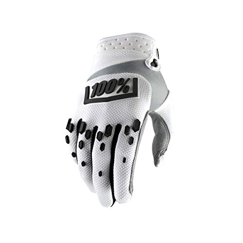 Mountain Bike Gloves : Inconnu 100% AIRMATIC Unisex Adult Mountain Bike Glove, White / Black