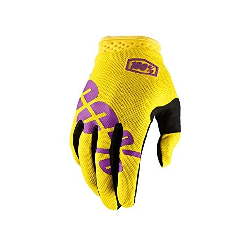 Mountain Bike Gloves : Inconnu 100% iTrack Unisex Adult Mountain Bike Glove, Fluo Yellow