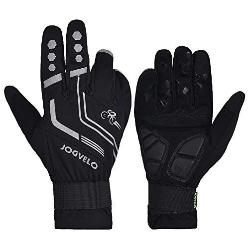 Mountain Bike Gloves : JOGVELO Winter Cycling Gloves, Bike Gloves Mountain Full Fingers Thermal Touchscreen Skiing Snowboarding for Men / Women Black, M