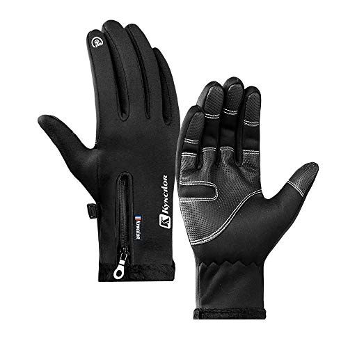 Mountain Bike Gloves : Kyncilor Winter Cycling Gloves with Fingers Touch Screen Gloves Mountain Hiking Sports Gloves for Men Women, Black, XL