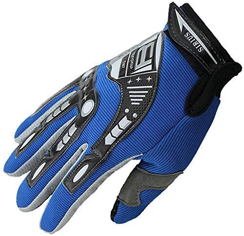 Mountain Bike Gloves : Lapdesks GGJIN Gloves Cycling Bicycle Men Women Full Finger Sport Shockproof MTB Bicycle Gloves Work Gloves (Color : Gray, Size : M) (Color : Blue, Size : Medium)