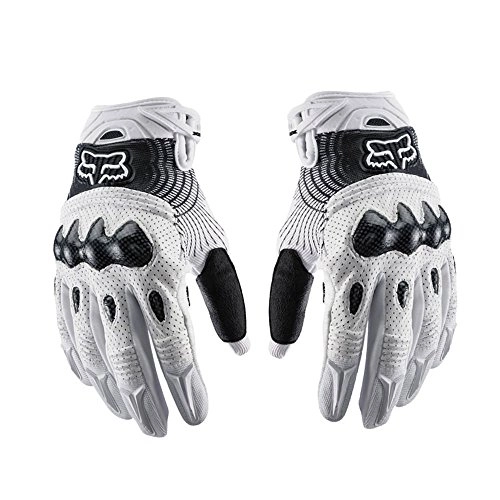 Mountain Bike Gloves : LBAFS Motorbike Gloves, Racing Motorcycle Gloves, Hard Knuckle Full Finger Outdoor Sports Protective Equipment For ATV Riding Cycling Climbing Hiking Hunting, White-M