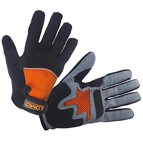 Mountain Bike Gloves : Lomo Mountain Bike Gloves - Black / Grey / Orange (MEDIUM)