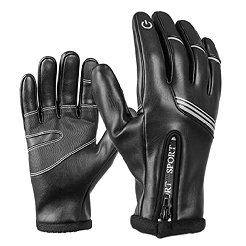 Mountain Bike Gloves : LUFISH Winter Cycling Gloves, Warm Full Finger Cycling Gloves Touch Screen Windproof Warm And Non Slip Road Mountain Bike Gloves, Suitable for Running, Driving, Hiking And Skiing, A, L