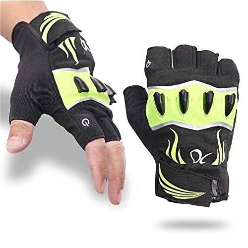 Mountain Bike Gloves : LZQpearl Cycling Gloves, Half-Finger LED Flashlight Gloves, Summer Rechargeable Bright Torch Gloves for Gym MTB Riding Biking Night Working Fishing Camping Hiking (L)