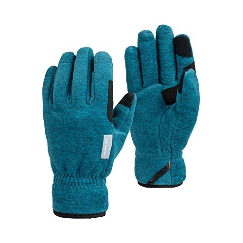 Mountain Bike Gloves : Mammut Unisex_Adult Inner and Fleece Gloves, Sapphire Melange, 6 (EU)