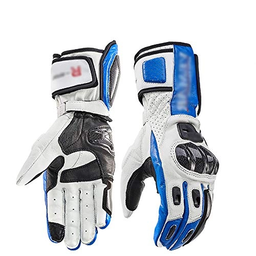 Mountain Bike Gloves : Men's Winter Motorcycle Leather Gloves MTB Locomotive Long Section Carbon Shell Gloves Riding Anti-fall Windproof Touch Screen Outdoor Sports Cycling Gloves