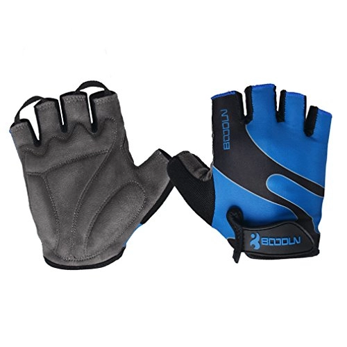 Mountain Bike Gloves : Mens Womens Mountain Bike Gloves - Fingerless Motorbike Motorcycle Anti-slip Gel Padded Sport Racing Gym Cycling Gloves (Blue XXL)