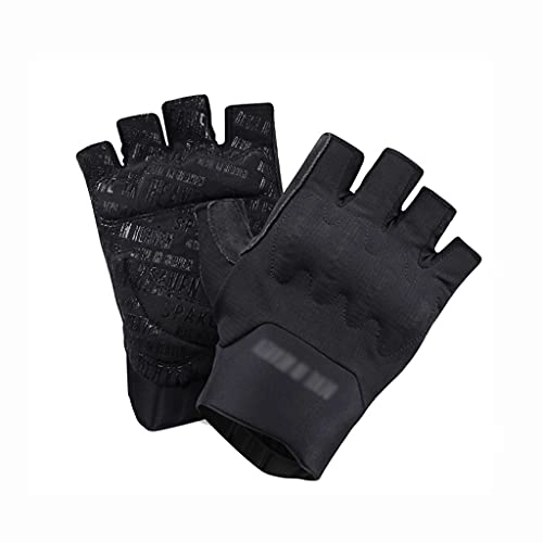 Mountain Bike Gloves : Mtb Gloves Summer Cycling Gloves for Men Women Half Finger Bicycle Gloves Shock-Absorbing Anti-Slip Breathable Road Mountain Bike Glove Sports Gloves for Men Women (Color : Black, Size : Large)