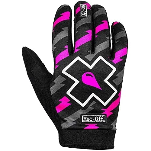 Mountain Bike Gloves : Muc-Off Unisex's Bolt MTB, Medium-Premium, Handmade Slip-On Gloves for Bike Riding-Breathable, Touch-Screen Compatible Rider