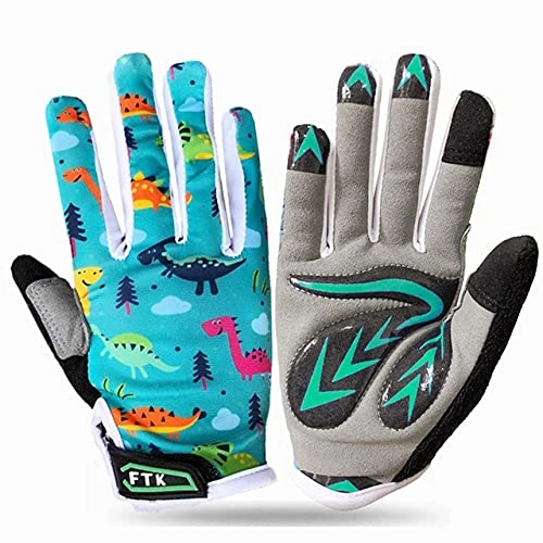 Mountain Bike Gloves : New Colorful Non Slip Bicycle Gloves for Kids Full Finger Gel Padding Cycling Glove Outdoor Sport Road Mountain Bike Age 2-11-a24-S (Age 2-4)