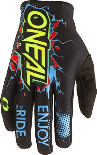 Mountain Bike Gloves : O'NEAL | Cycling-Glove | Motocross MX MTB DH FR Downhill Freeride | Durable, Flexible Materials, Ventilated Palm | Matrix Youth Glove Villain | Kids | Black | Size XS