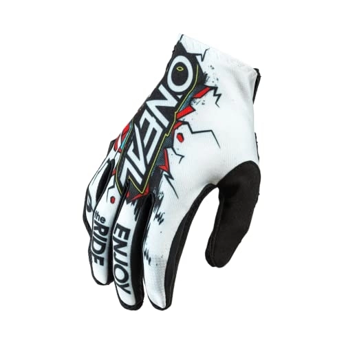 Mountain Bike Gloves : O'Neal | Cycling & Motocross Gloves | MX MTB FR Downhill Freeride | Durable & Flexible Materials, Vented Hand Top | Matrix Villain Glove | Unisex | Black White | Size M