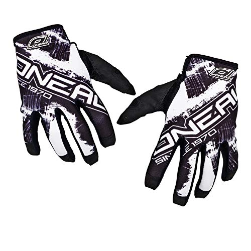 Mountain Bike Gloves : O'Neal jump MX DH gloves, 0385JS-8, shocker black / white MX DH gloves., black white, Large