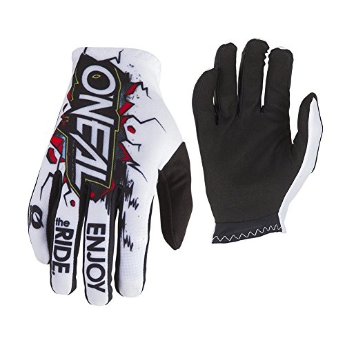 Mountain Bike Gloves : O'Neal Matrix Fahrradhandschuhe Villain MTB DH BMX MX FR All Mountain Bike Motocross Enduro Freeride, 0388-VAdult, Farbe Wei, Gre L