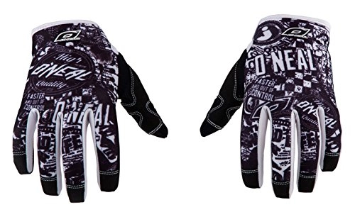 Mountain Bike Gloves : O'Neal Men Jump Wild Full Finger Mountain Enduro Motocross Dirt Bike Gloves - Black / White, X-Large