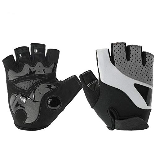 Mountain Bike Gloves : oofay Outdoor Riding Gloves Half Finger Breathable Cushioning Pad Sun Protection Bicycle Riding Gloves, L