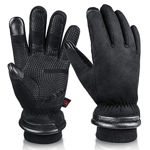 Mountain Bike Gloves : OZERO Waterproof Winter Gloves with Touch Screen Fingers.Windproof Warm Gloves for Ski, Motorcycling, Working in Cold Weather, for Men