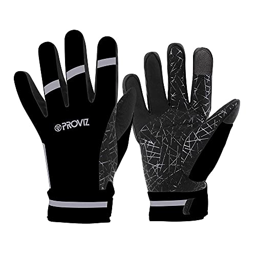 Mountain Bike Gloves : Proviz Classic Hi Viz Waterproof Cycling Gloves Hi Visibility, Black, L