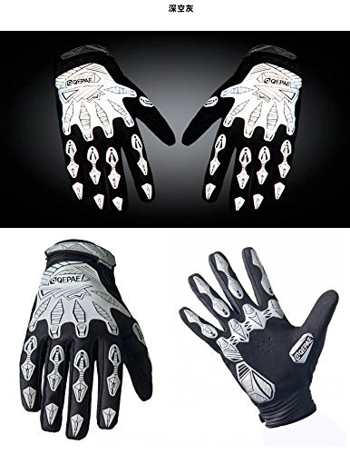 Mountain Bike Gloves : QEPAE Reflective Cycling Gloves Gel Fitness Gloves Sports Gel Gloves Motorcycle Gloves Mountain Bike Road Bike Gloves Grey, ., M