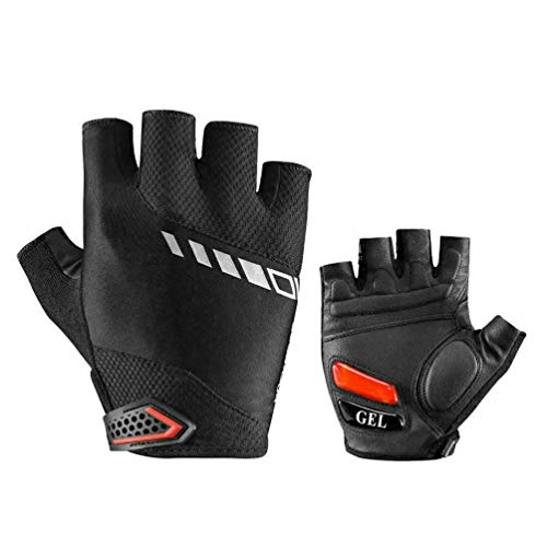 Mountain Bike Gloves : ROCKBROS Cycling Gloves, Bike Gloves Half Finger, Anti-Slip Shock-Absorption Padded Mountain Road Bike Gloves for Men Women Fingerless XL