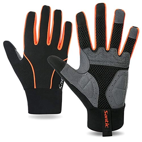 Mountain Bike Gloves : Santic Mens Cycling Gloves Touch Screen Glove Windproof for Driving Cycling Running