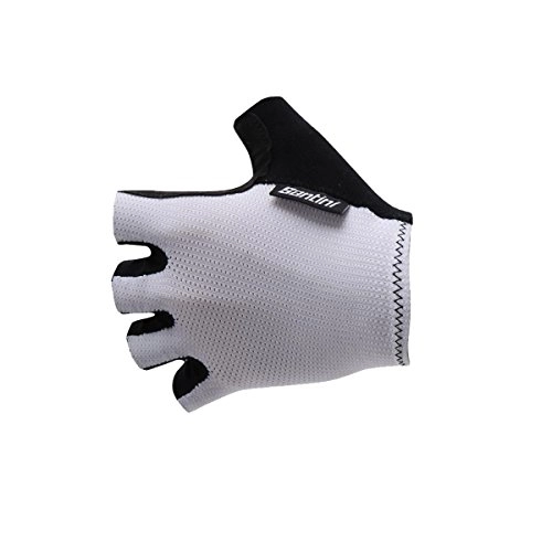 Mountain Bike Gloves : Santini 365 Men's Brisk Short Finger Gloves, White, X-Large