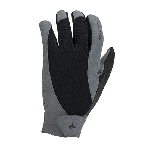 Mountain Bike Gloves : SealSkinz Unisex Solo Mtb Glove, Grey / Black, Medium