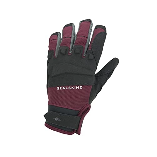 Mountain Bike Gloves : SEALSKINZ Unisex Waterproof All Weather Mtb Glove, Black / Red, XL